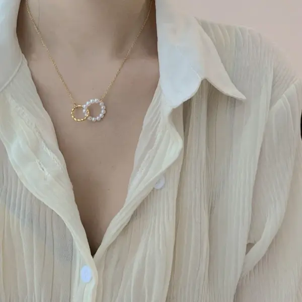 Wholesale Lady Geometric Titanium Steel Plating Pendant Necklace