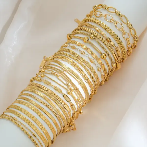 Wholesale Simple Style Geometric 304 Stainless Steel Paperclip Chain Snake Chain Chain Bracelet In Bulk