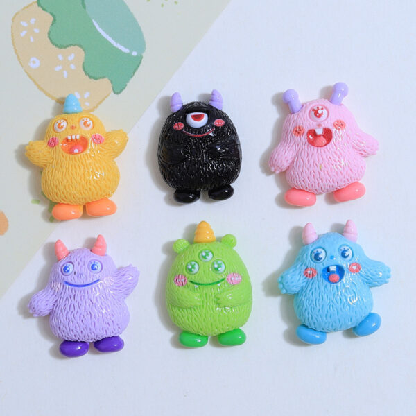 Wholesale Cartoon monster creative resin accessories diy small jewelry cream glue accessories handmade shoe buckle hairpin material