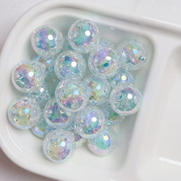 Wholesale 16mm High uv Electroplated Bursting Sugar Beads diy Handmade Mobile Phone Chain Keychain Beaded Material Accessories