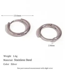 Classic Solid Ear Ring-Silver-14mm