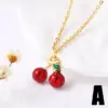 Plated 18K Gold Cherry 201 Stainless Steel Copper Modern Style Classic Pendant Necklace