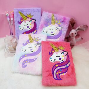 Wholesale Creative girly cute plush unicorn notebook