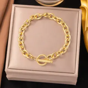 Ae2164 Bracelet Gold OT Buckle Chain