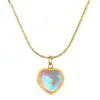 PVD Coated Real Gold Plated Heart Shape Titanium Steel Sweet Waterproof Non Tarnish Pendant Necklace