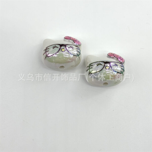 Wholesale acrylic leopard print chubby cartoon cat beads Acrylic Beads OLY Exclusive
