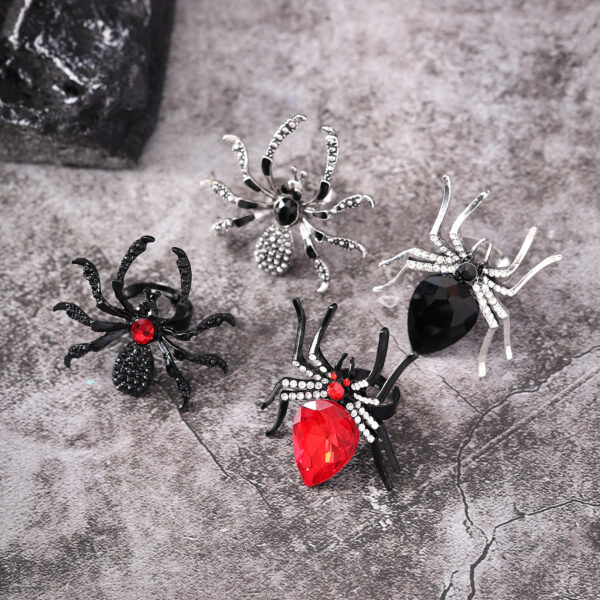 Wholesale Cross-border European and American Diablo Halloween Personalized Spider Ring Women's Ins Cold Style Fashion Open Finger Ring Tide