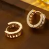 Wholesale 1 Pair Shiny Heart Shape Plating Inlay Copper Zircon 18K Gold Plated Hoop Earrings