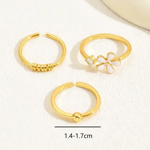 Wholesale Vacation Simple Style Flower Bow Knot Copper Enamel Plating Inlay Zircon 18k Gold Plated Women's Toe Rings