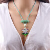 oly-92b2fd568bc4df8e28a30c50cfa2396e Wholesale 2025 New Halloween Necklace with Colorful Ghost Bat Acrylic Pendant, Creative and Unique Necklace Jewelry for Women