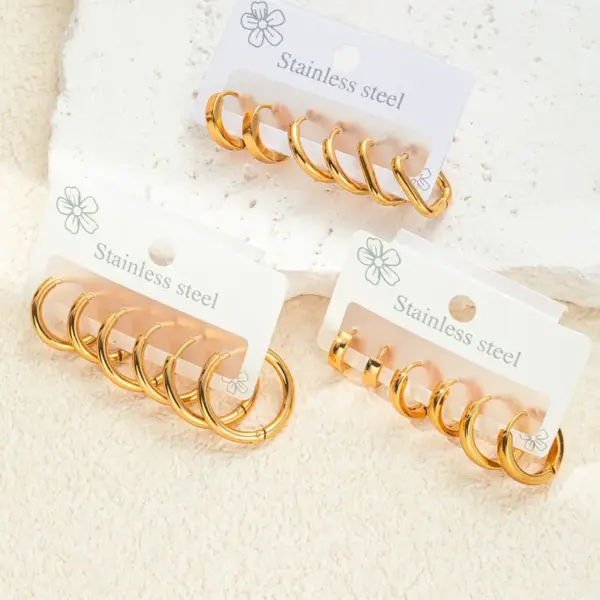 1 Set 1 Pair Elegant Star Heart Shape Bow Knot Plating Titanium Steel Drop Earrings Earrings Ear Studs