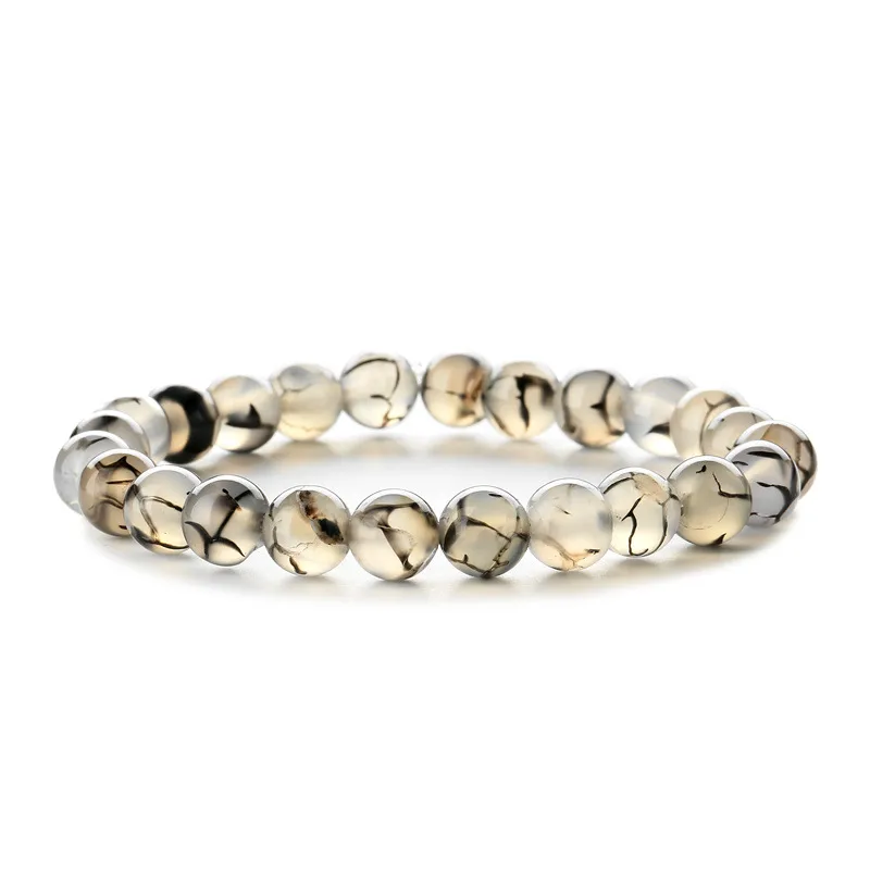 Wholesale 1 Piece Fashion Round Agate Handmade Bracelets