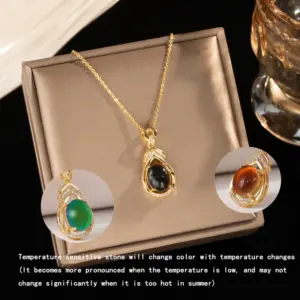 Gold, Temperature Sensitive Color Changing Necklace