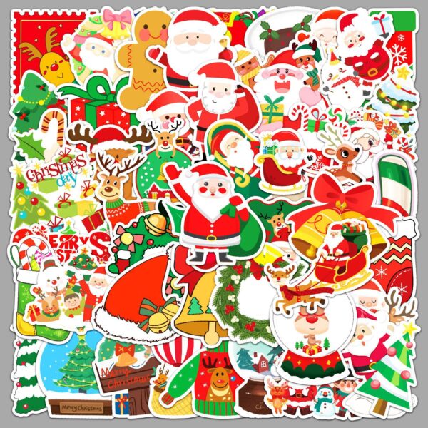 Wholesale 50pcs/pack Christmas graffiti personality cartoon holiday sticker waterproof