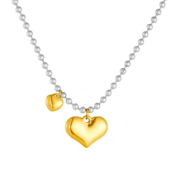 Wholesale Sold Jewelry Sweet Cool Exaggerated Heart-Shaped Choker Necklace Love Chain Stainless Steel Metal Necklace Video