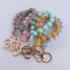 Wholesale New Cartoon silicone rainbow pendant creative DIY bright silicone beaded keychain key ring jewelry