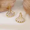 Wholesale 304 Stainless Steel Plastic Geometric Electroplating Acrylic Imitation Gold Vintage Style Luxurious French Style Inlay Ear Studs