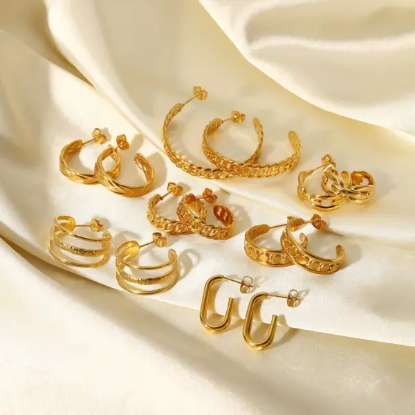 Fashion Geometric Plating 304 Stainless Steel No Inlaid Earrings