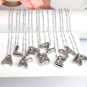 Wholesale Hip-hop Simple Style Classic Style Letter Copper Silver Plated Pendant Necklace In Bulk