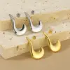Wholesale PVD Coated 18K Gold Plated Geometric 304 Stainless Steel Simple Style Waterproof Non Tarnish Earrings Ear Studs