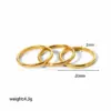 Wholesale PVD Coated Real Gold Plated 18K Gold Circle 304 Stainless Steel Basic Simple Style Waterproof Non Tarnish Rings