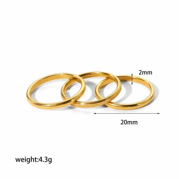 Wholesale PVD Coated Real Gold Plated 18K Gold Circle 304 Stainless Steel Basic Simple Style Waterproof Non Tarnish Rings