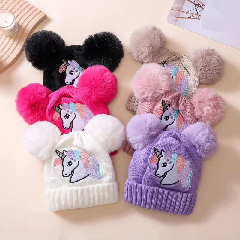 Wholesale Chilen's Knit Hat for Autumn and Winter, New Style and Double m-ms, Warm Winter