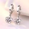 Wholesale Fashion Flower Copper Plating Inlay Zircon Drop Earrings 1 Pair