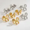 1 Pair Cute Simple Style Classic Style Bow Knot Plating 304 Stainless Steel 14K Gold Plated Stainless Steel Earrings