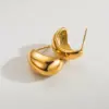 Wholesale 1 Pair Simple Style Oval 304 Stainless Steel 18K Gold Plated Stainless Steel Earrings