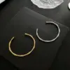 Wholesale Ins Style Solid Color Titanium Steel Copper Gold Plated Bangle In Bulk