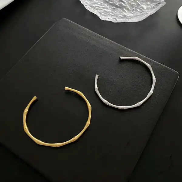 Wholesale Ins Style Solid Color Titanium Steel Copper Gold Plated Bangle In Bulk