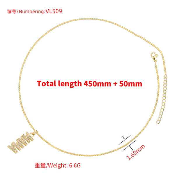 Wholesale European and American copper inlaid with zirconium English letter MAMA pendant necklace mother mother's day gift cross-border wholesale VL509