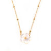 oly-930d999900efc76c735d297c48140731 Wholesale Chic style fashion personality elegant temperament cold wind necklace white sea shell flower pendant clip bead chain titanium steel jewelry