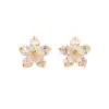 Wholesale 1 Pair Simple Style Classic Style Flower Plating Inlay Copper Zircon 18K Gold Plated Ear Studs