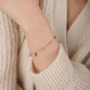 【XKB0226】Rainbow Bracelet / Gold