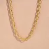 Wholesale PVD Coated Real Gold Plated 18K Solid Color 201 Stainless Steel Simple Style Classic IG Waterproof Non Tarnish Necklace