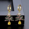 oly-931d55fda9f85377fd19fa8aaab78952 Wholesale Christmas tree zircon-encrusted earrings, sparkling and colorful Christmas earrings