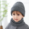 Wholesale Knitted hat children's 2022 autumn and winter New hat scarf suit striped knitted wool hat 10 color spot