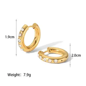 4*16 White Diamond Earrings / Gold