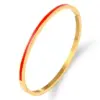 PVD Coated Real Gold Plated 18K Gold Solid Color Stainless Steel Streetwear Waterproof Non Tarnish Titanium Steel Bangle