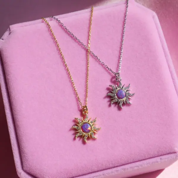 Wholesale Copper Sweet Gemstone Sun Opal Rings Earrings Necklace