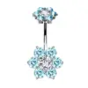 1 Piece Belly Rings Simple Style Color Block 304 Stainless Steel Inlay Zircon