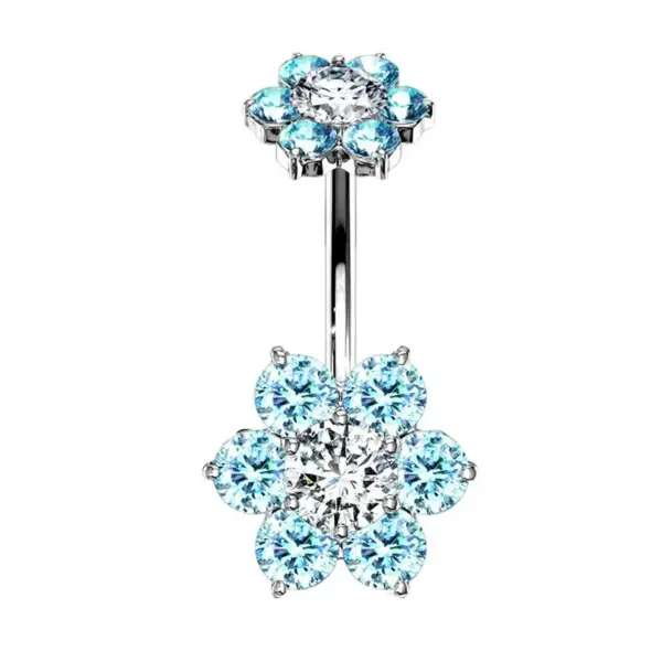 1 Piece Belly Rings Simple Style Color Block 304 Stainless Steel Inlay Zircon