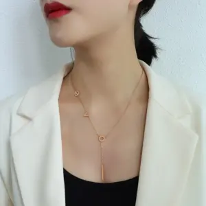 P025love Tassel Necklace Rose 42 + 5cm