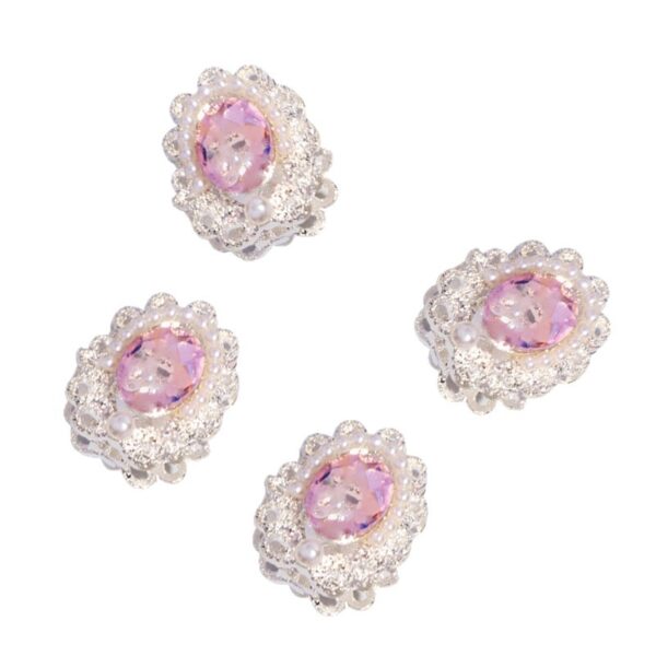 Wholesale Double-sided alloy rhinestone gem straight hole loose beads beaded DIY mobile phone chain key chain bag chain jewelry accessories