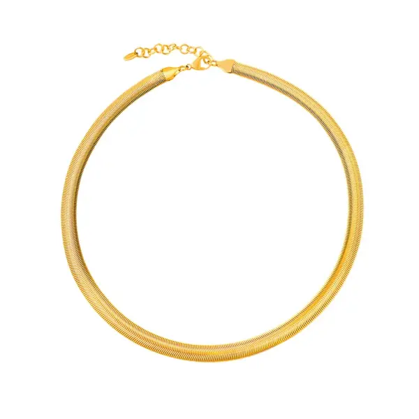 Wholesale 304 Stainless Steel Solid Color PVD Coated 18K Gold Plated Real Gold Plated Hip-Hop Simple Style Waterproof Non Tarnish Plating Foxtail Chain Gold Silver Necklace