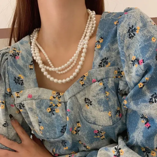 Wholesale Elegant Simple Style Solid Color Artificial Pearls Imitation Pearl Wholesale Necklace
