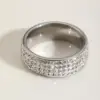 Wholesale Jewelry Casual Basic Simple Style Geometric 304 Stainless Steel Zircon 18K Gold Plated Plating Inlay Rings