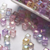 Wholesale 8mm multi-cut acrylic high-transparency square beads colorful three-dimensional loose beads diy bracelet earrings necklace accessories